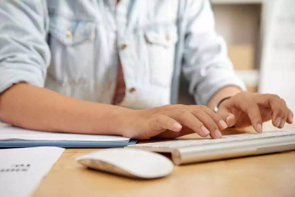Typing on computer